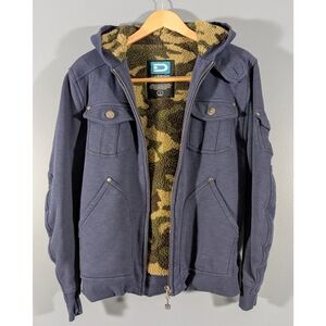 Darring USA Navy Blue Camo Lined Jacket with Hood Size Small